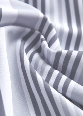 Striped Criss Cross Grey Tankini Set