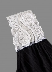 Patchwork Lace Black Bikini Set With Matching Cover Up