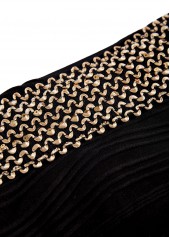 Tie Patchwork Jacquard Black Bikini Set