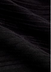 Tie Patchwork Jacquard Black Bikini Set