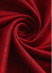 Heart Print Patchwork Red Long Sleeve T Shirt