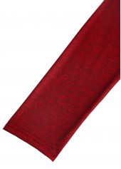 Heart Print Patchwork Red Long Sleeve T Shirt