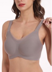 Adjustable V Neck Dusty Purple Bra