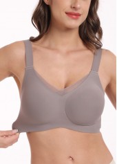 Adjustable V Neck Dusty Purple Bra