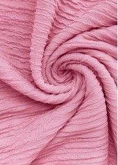 Jacquard Pink Short Sleeve Asymmetrical Neck T Shirt