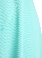 Jacquard Square Neck Mint Green One Piece Swimdress