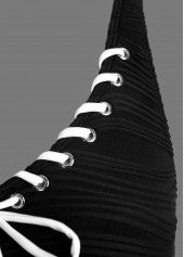 Tie Jacquard Black One Piece Swimdress