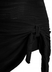 Tie Jacquard Black One Piece Swimdress