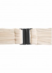 Ruched V-Neck Light Camel Bikini Set