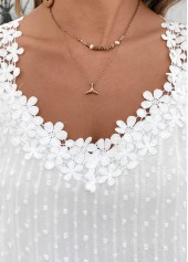 Embroidery White Sleeveless V Neck Tank Top