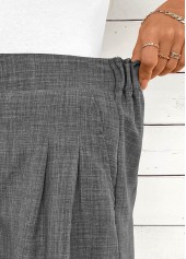 Dark Grey Marl Straight Leg High Waisted Shorts