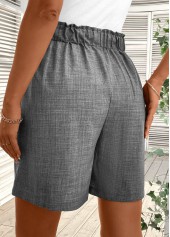 Dark Grey Marl Straight Leg High Waisted Shorts