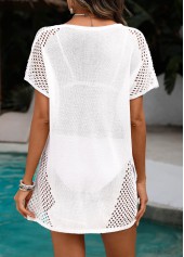 White Tie Short Sleeve Cover Up