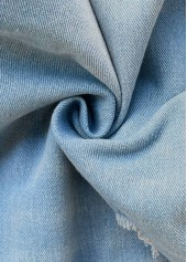 Denim Blue Straight Leg Button Shorts