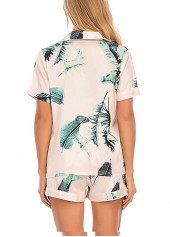 Tropical Plants Print Lounge Top and Shorts