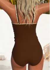 Jacquard Light Coffee One Piece Swimwear