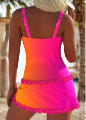 Mid Waisted Ombre Tie Pink Tankini Set