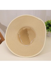 Sunflower Print Light Camel Straw Visor Hat