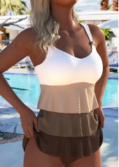 Mid Waisted Light Coffee Tankini Set