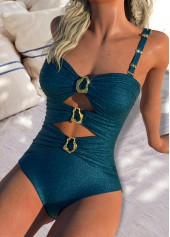 Peacock Blue Color One Piece Swimwear