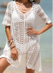 Lightweight V Neck White Cover Up