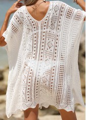 Lightweight V Neck White Cover Up