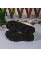 Beige Canvas Material Closed Toe Falt