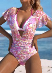 Paisley Print Tie One Piece Swimwear and Bra