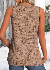 Polka Dot Lightweight Light Coffee Sleeveless Tank Top