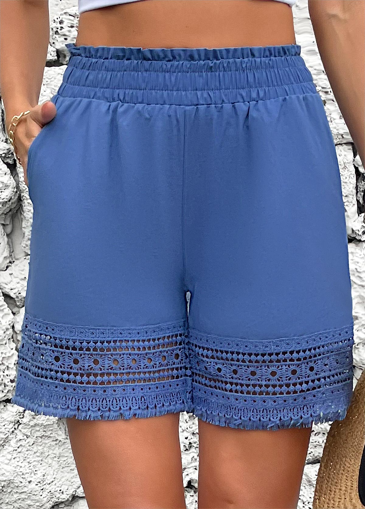 High Waisted Denim Blue Cover Up