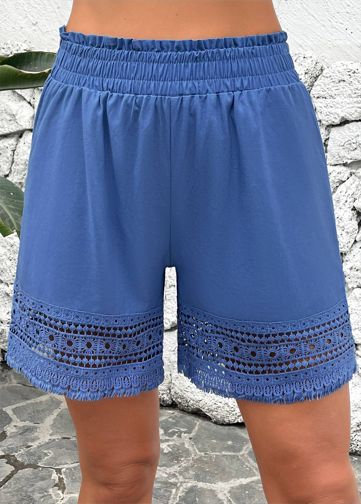 High Waisted Denim Blue Cover Up