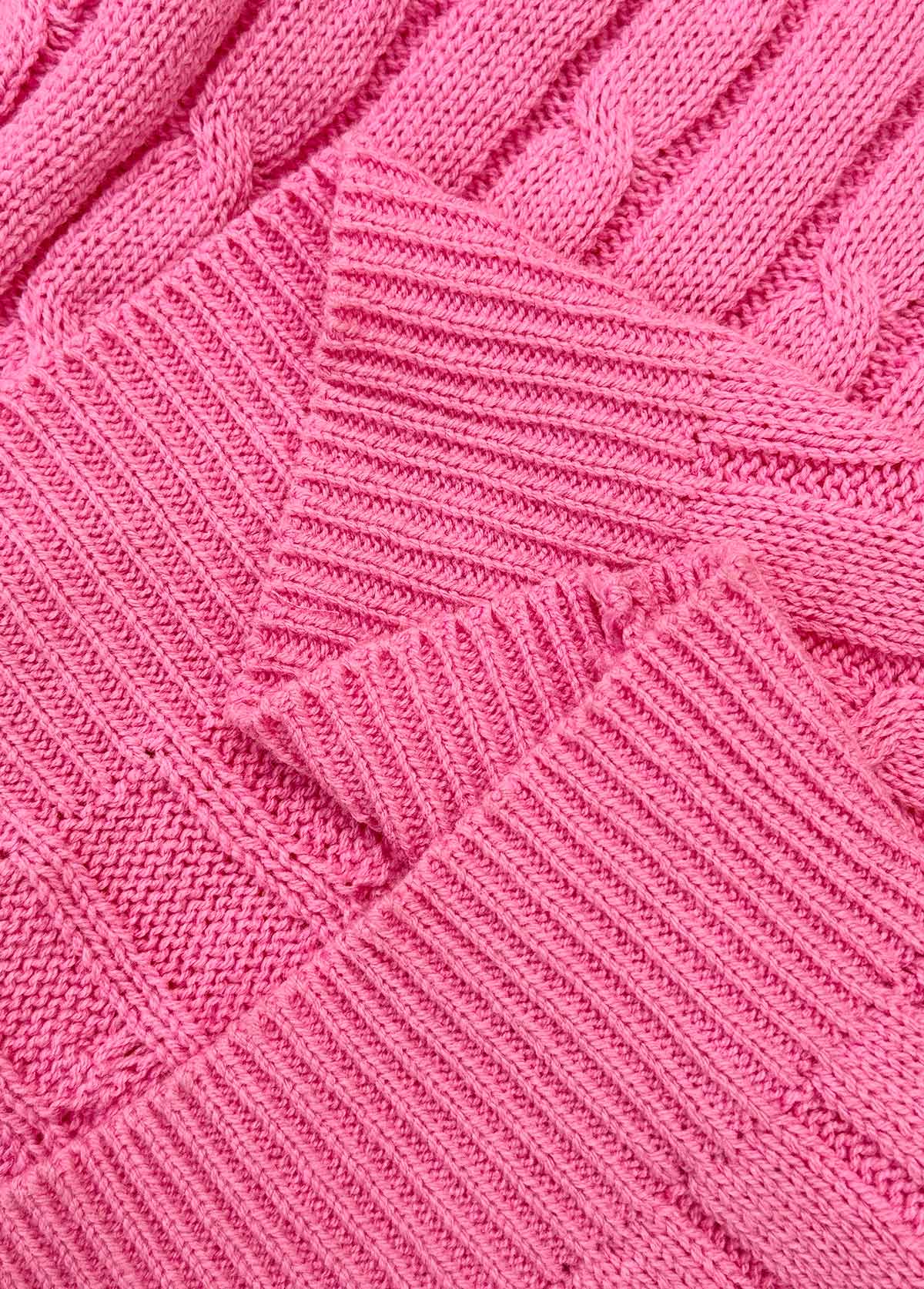 Turn Down Collar Hot Pink Short Sleeve Blouse