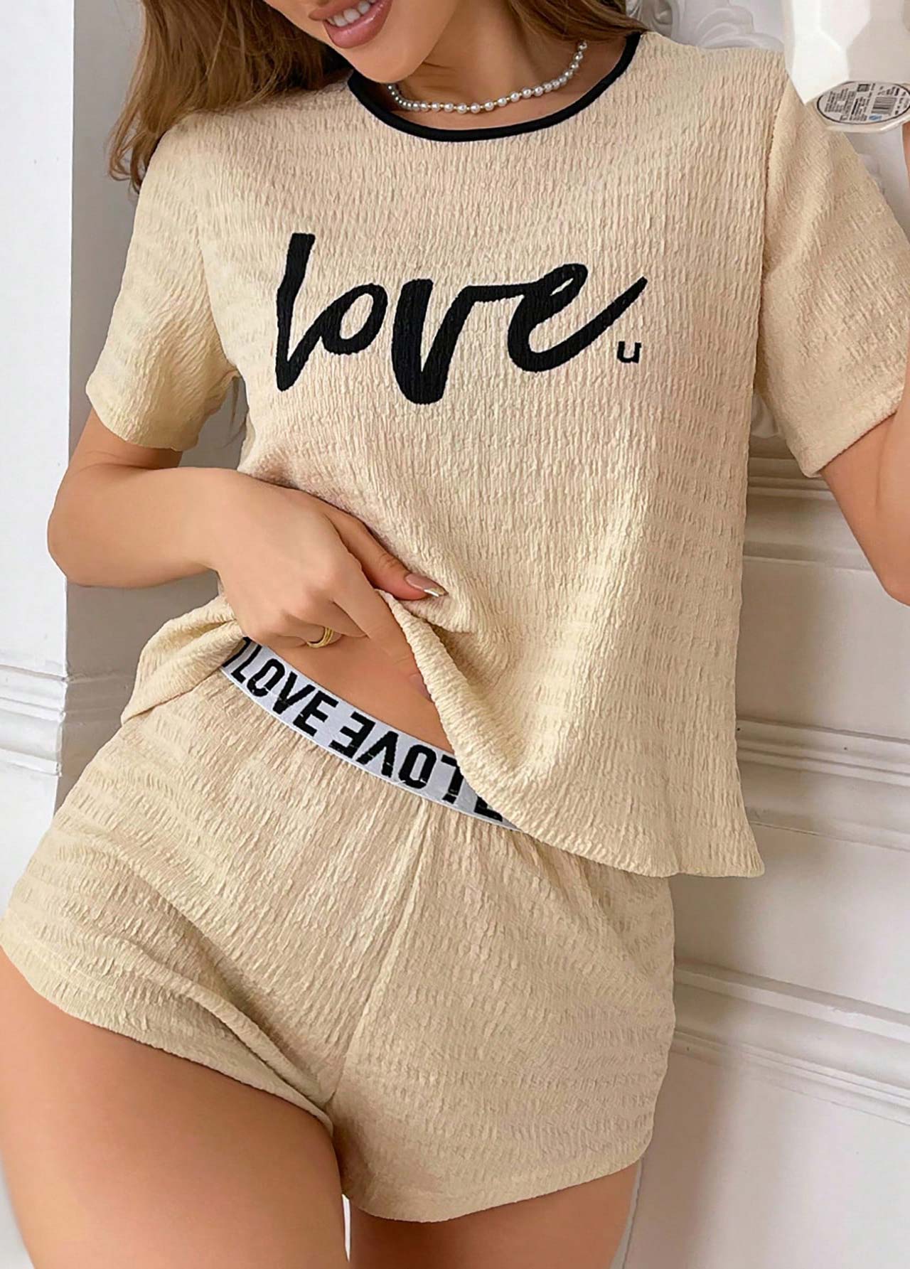 Light Camel Lounge Top and Shorts