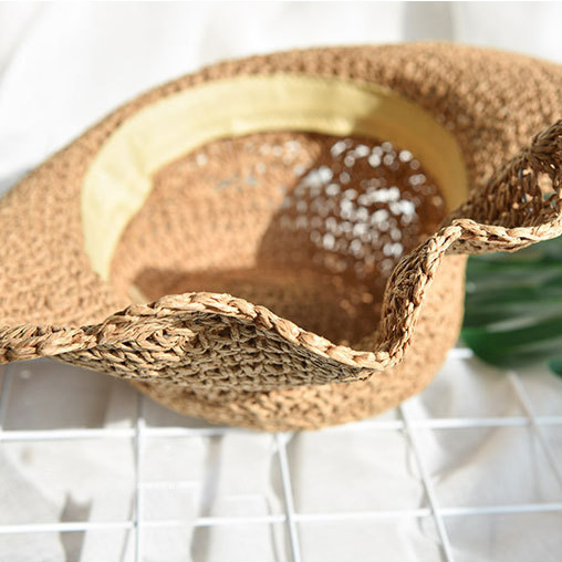 Woven Design Light Camel Visor Hat