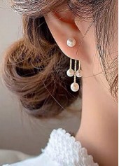 Patchwork Pearl Detail White Round Earrings