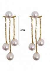 Patchwork Pearl Detail White Round Earrings