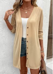 Lightweight Long Sleeve Button Light Cardigan