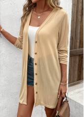 Lightweight Long Sleeve Button Light Cardigan
