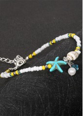 Alloy Detail Pearl Yellow Color Anklet