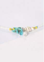 Alloy Detail Pearl Yellow Color Anklet
