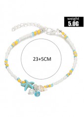Alloy Detail Pearl Yellow Color Anklet