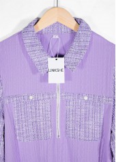 Light Purple Long Sleeve Jacquard Shirt
