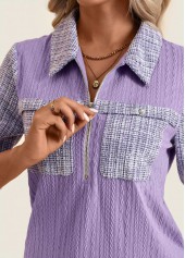 Light Purple Long Sleeve Jacquard Shirt