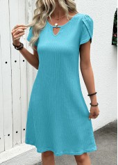 Jacquard Mint Green A Line Short Sleeve Dress