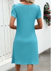 Jacquard Mint Green A Line Short Sleeve Dress