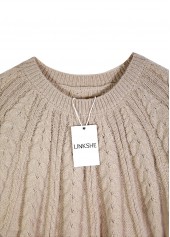 Light Camel Long Sleeve Round Neck Sweater