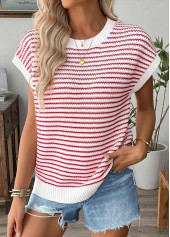 Red Short Sleeve Round Neck T Shirt