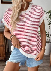 Red Short Sleeve Round Neck T Shirt