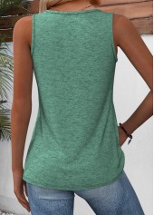 Sage Green Sleeveless V Neck Tank Top