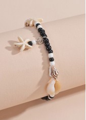 Polyresin Detail Black Color Star Anklet